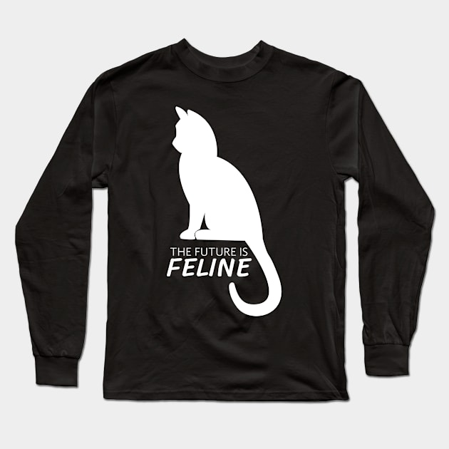 White cat - The future is feline Long Sleeve T-Shirt by ZenNature